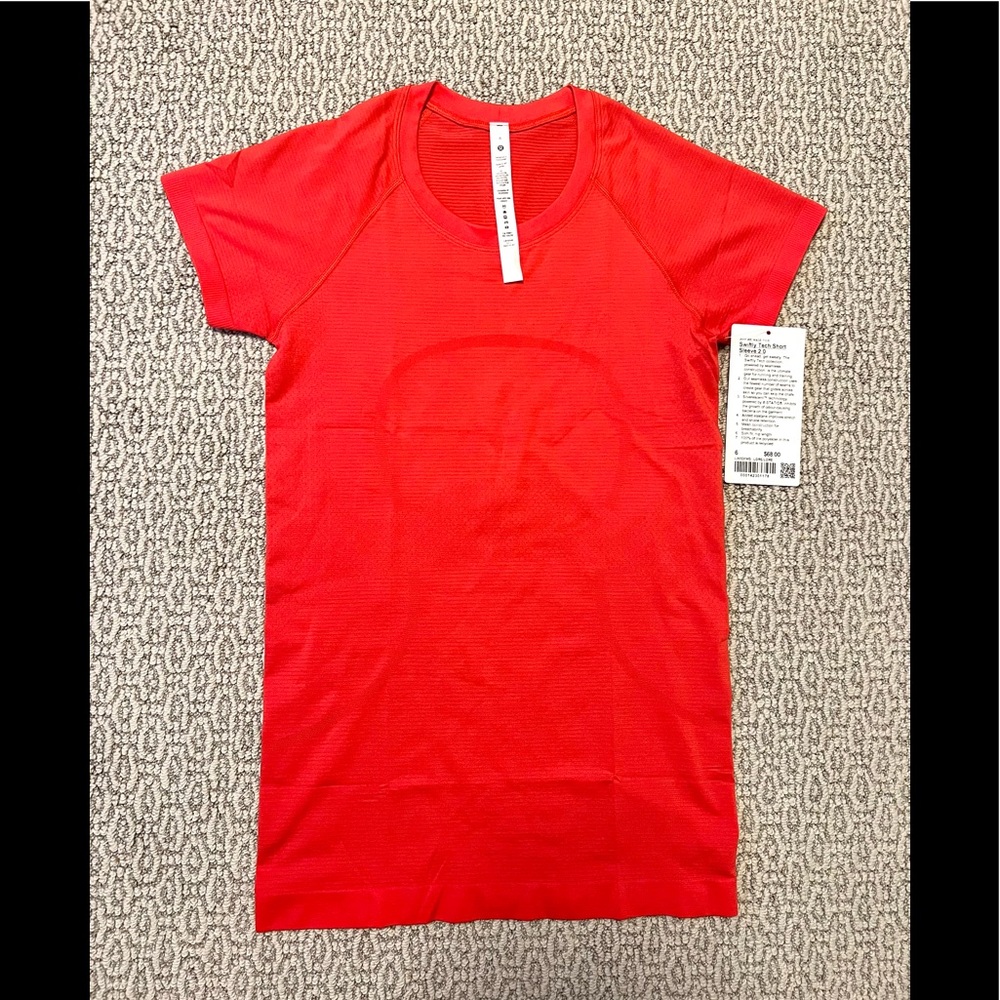 NWT Lululemon Swiftly Short Sleeve 2.0 Love Red 6